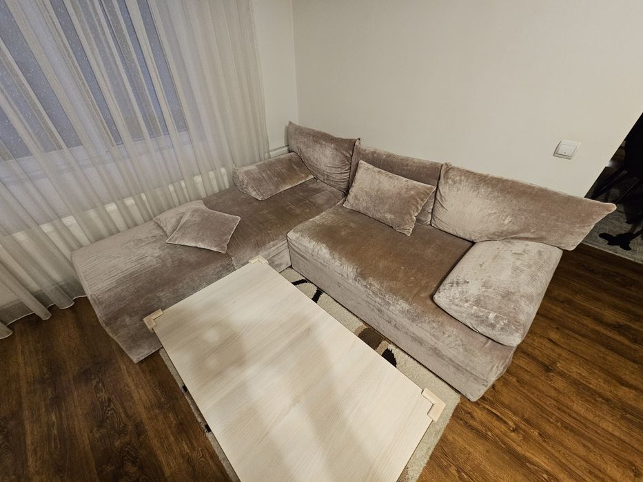 Colțar extensibil cu ladă depozitare, pluș premium – 2,10 m