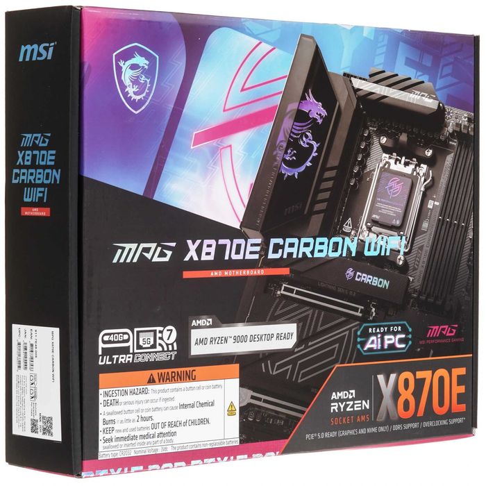 - Материнская плата MSI MPG X870E CARBON WIFI