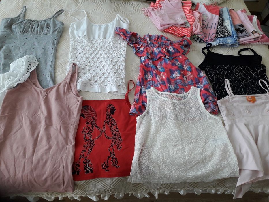 Летни потници и гащеризони,къси гащи за момиче 10 г