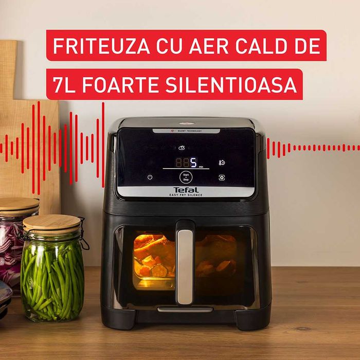Friteuza cu aer cald TEFAL Easy Fry Silence EY8468E0,2kg,7l, air fryer