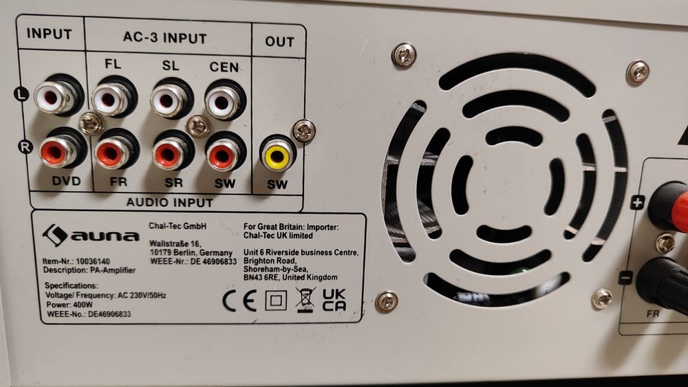 Ресивър Auna 5100 BT комплект с  3 лентови тонколони Auna Line 4707
