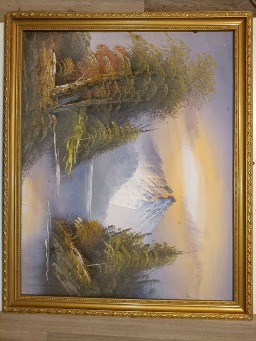 Tablou Pictat "Apus peste Lacul Ascuns" Anul 1998