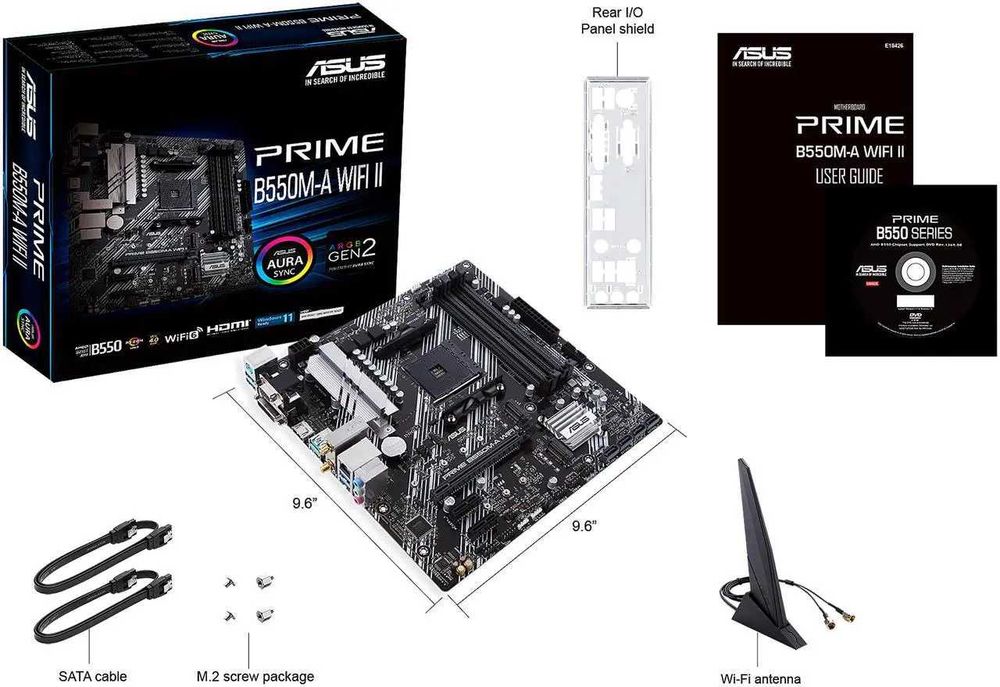 Материнская плата ASUS Prime B550M-A WiFi II (AM4, DDR4, PCIe 4.0)