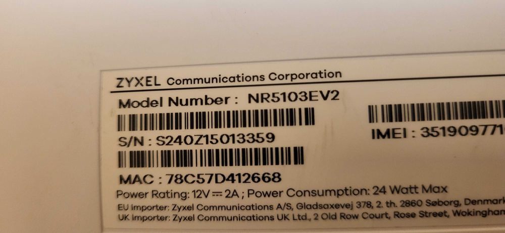 Router 5G Zyxel NR5103EV2 Wi-Fi 6 SIM Router THREE Dual Band liber de retea  400 lei