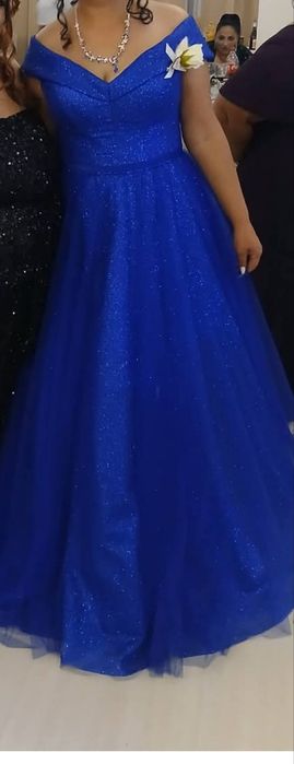 Rochie de nașa albastra cu sclipici