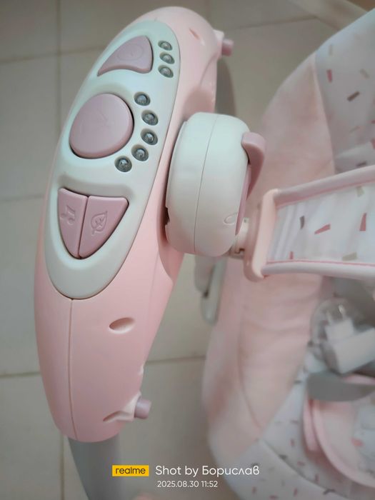 Бебешка електрическа люлка -розова