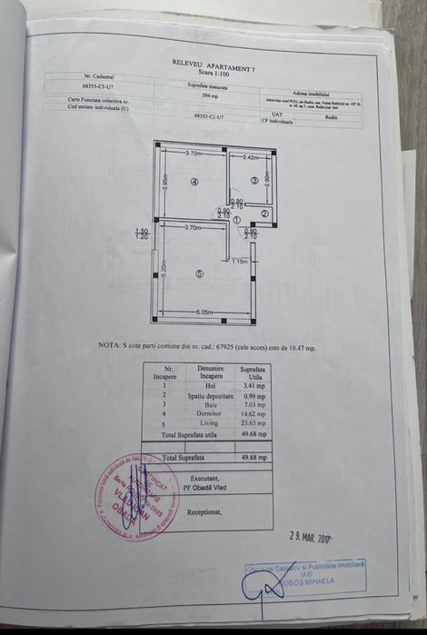 PF - Apartament 2 camere Rediu | Notar