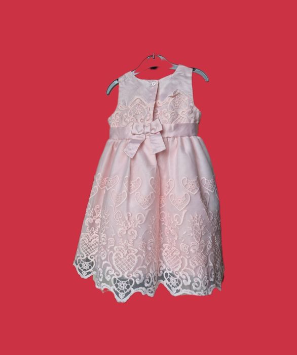 Официална розова рокля за момиче 3г