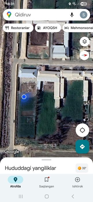 10 sotix yer, 4-5 sotixdan bo'linib ham sotiladi.