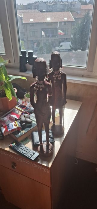 2 ръчно изработени африкански дърворезби