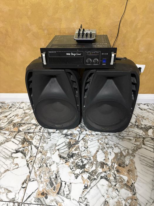 Sistem audio complet boxe/putere cu mixer