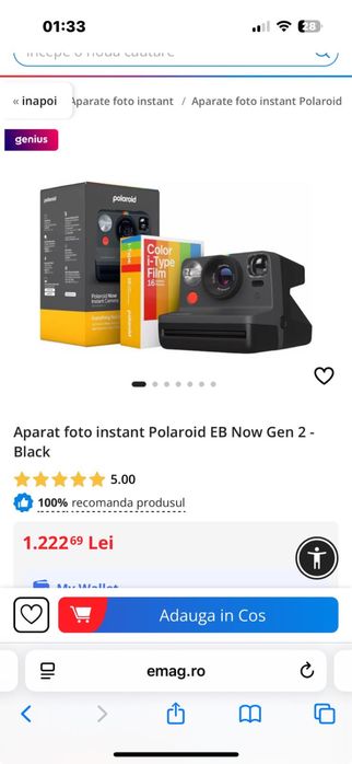 Polaroid Now instant camera Gen 2 + pachet film