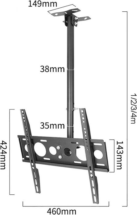 ПРОМО!! Стойка за телевизор за Таван, 26-60 инча, ротация, черна,45 кг