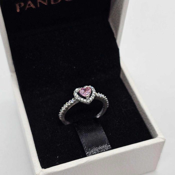 Inel Pandora Inimă Roz - Argint 925, in cutie