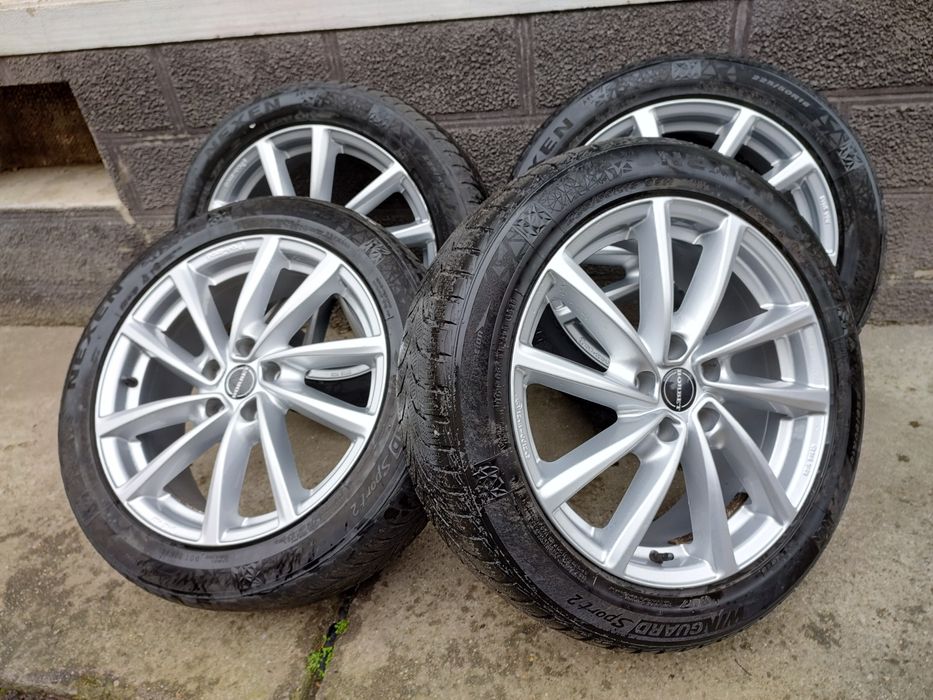 Vând Set Jante Aliaj Borbet 5x112 + Cauciucuri 225/50/R18 Nexen M+S
