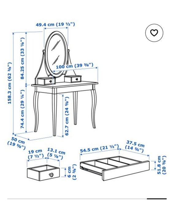 Тоалетка Hemnes Ikea
