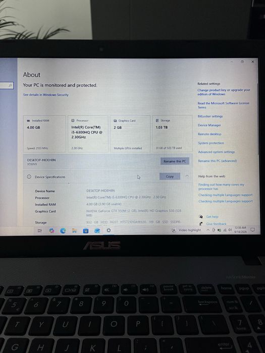Laptop ASUS A550VX-XX286D i5-6300HQ
