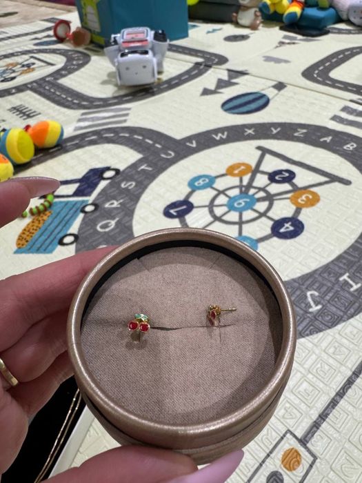 Детские золотые серьги 750 пробы