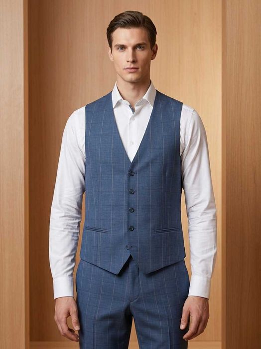 Луксозен мъжки костюм CARDUCCI от 3 части (100% Вълна)