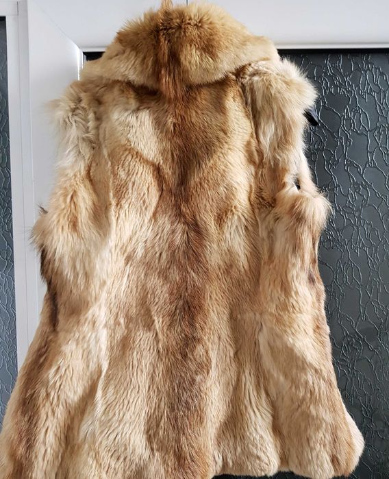 Дамски елек естествен косъм - размер М-Л