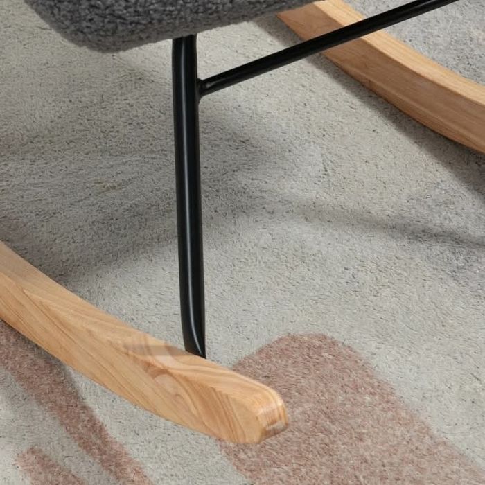 HOMCOM Ретро люлеещ се стол Фотьойл от масивно дърво Релакс стол