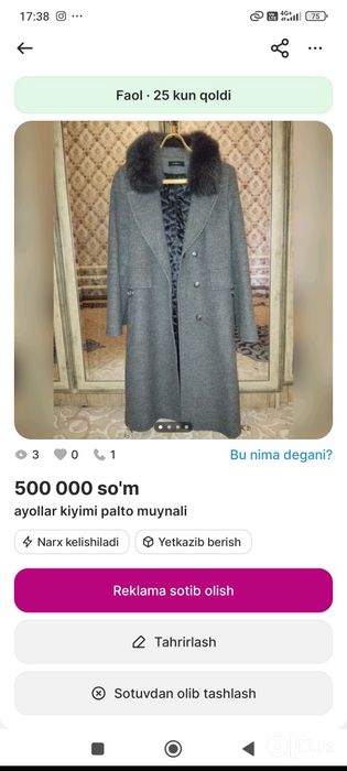 Ayollar paltosi moynaly