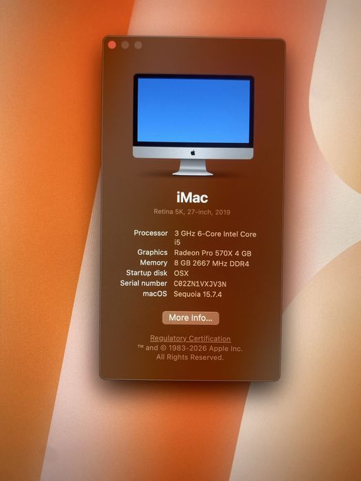 iMac 2019 5K Retina 27’’