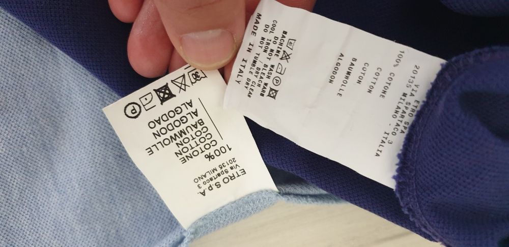 ETRO Milano Pique Cotton Italy / S и M ОРИГИНАЛ! Мъжки Тениски - 2 Бр