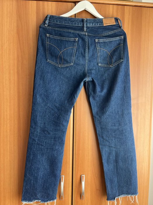 Blugi eleganti, bleumarin, de la Calvin klein Jeans, marimea 30x32, straight ankle, high-rise