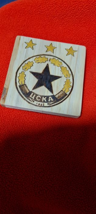 Подложка за чаша ЦСКА , пирография