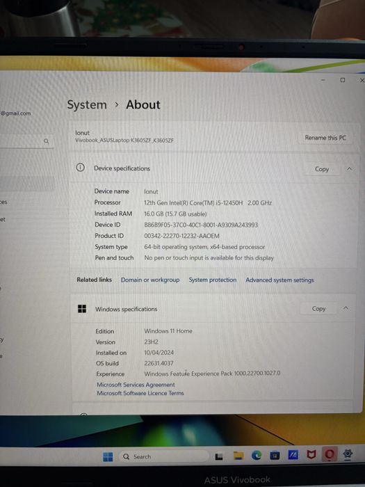 Asus vivobook 16x k3605z