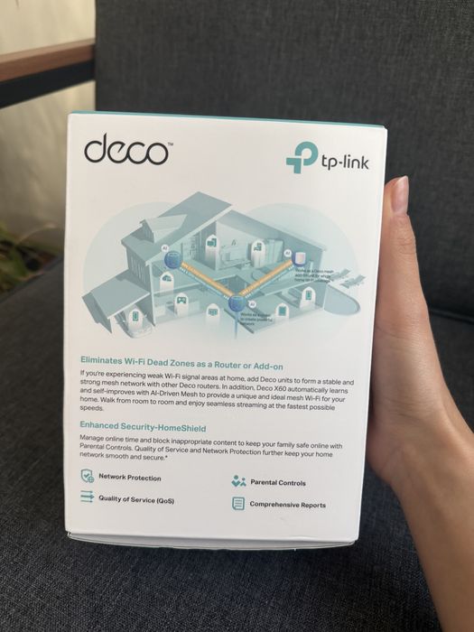 Безжична Wi-fi 6 Mesh система TP-Link Deco X60(1-pack), AX5400, Бяла