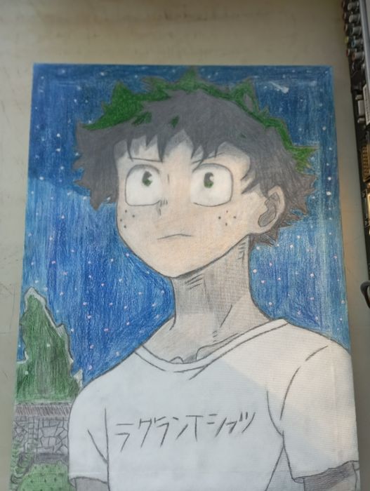 Картина на холсте "Мальчик под ночными звёздами"