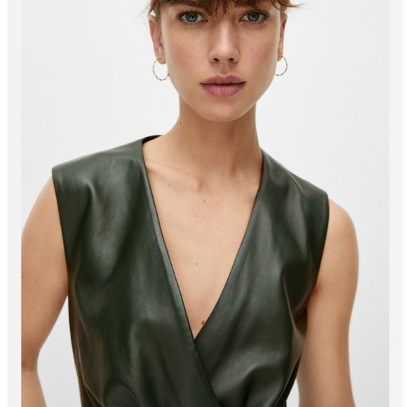 Rochie din piele Massimo Dutti limited edition