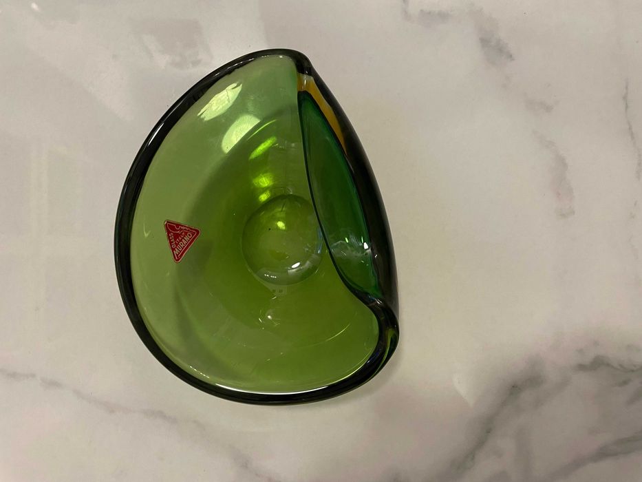 superb vas bol Murano Somersso anii 1950 verde pt depozitare bijuterii