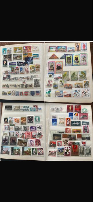 2 clasoare continand 817 timbre vechi