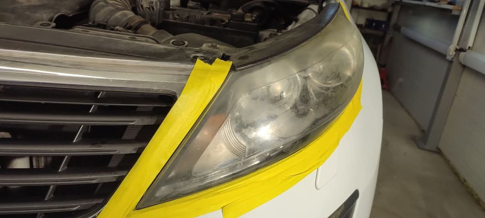 Полиране на фарове с химическа пара  и поставяне на керамиката