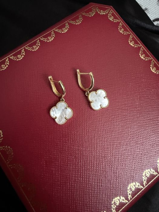 Серьги Ванклиф 4.17грамм 585 проба лимонное