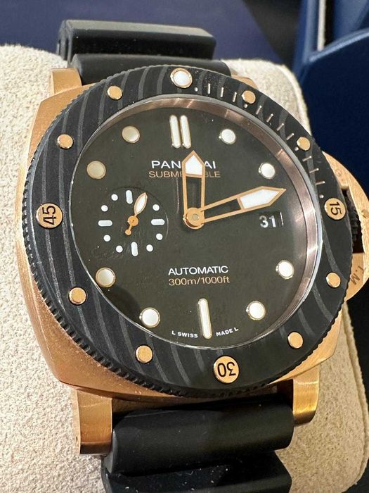 Ceas Panerai Submersible Goldtech, aur 18k, full set
