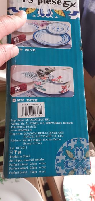 Set de masa 18 piese porțelan