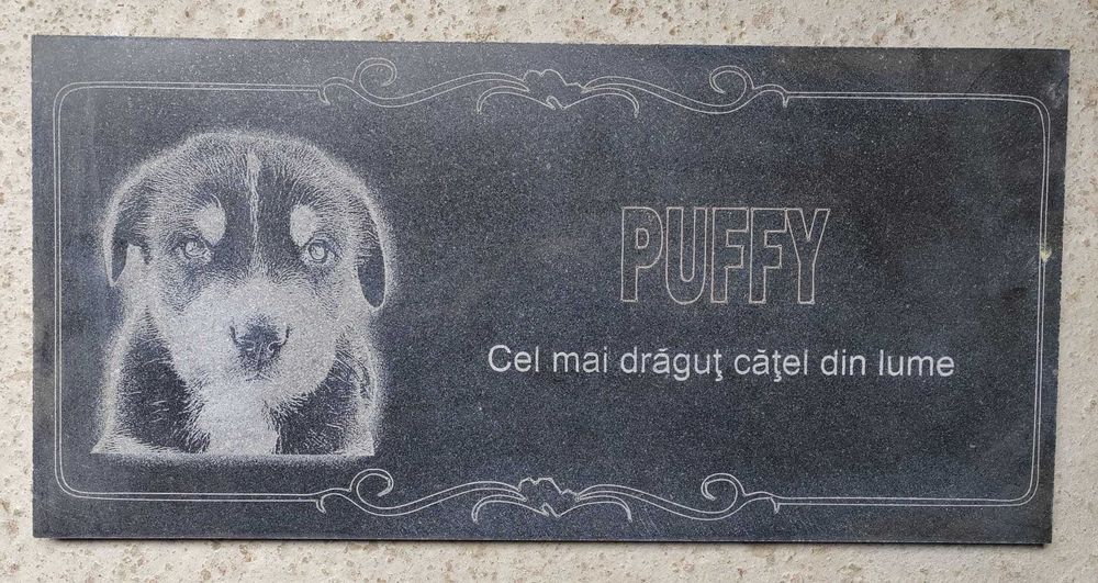 Placa funerara funerara granit negru