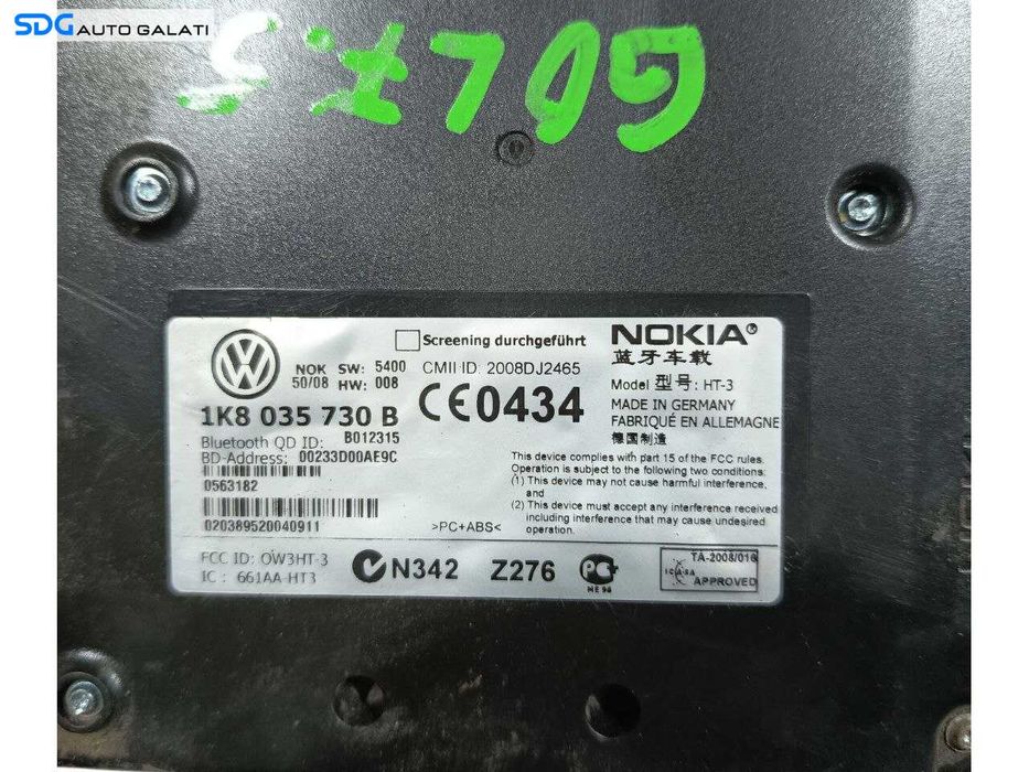Unitate Modul Calculator Bluetooth Volkswagen Golf 5 2004 - 2008 Cod 1K8035730B [LS0037]