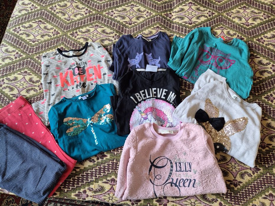 Блузки с дълъг ръкав и клинчета 128-134 см.