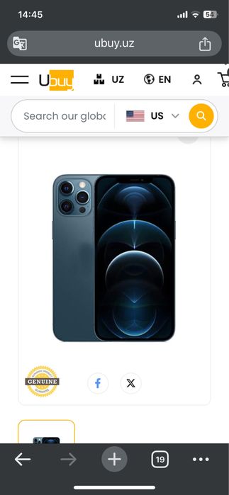 Iphone 12 pro ideal 75% hec qatti alishmagan face id ishlidi javob