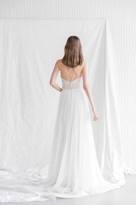 Rochie de mireasă Sophie - Divine Atelier, stil boho, mărimea S, mătase și dantelă
