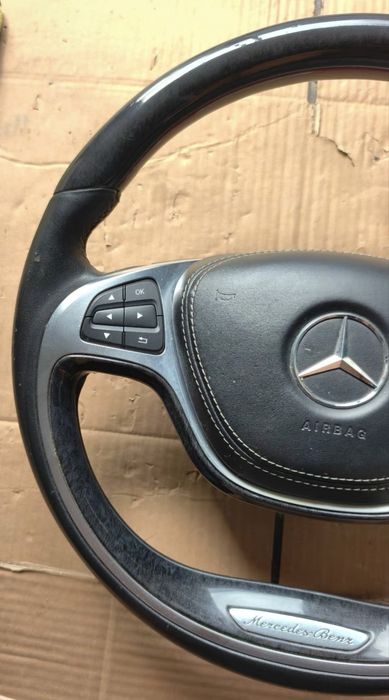 Руль w222 s class дорестайлинг nappa серое дерево