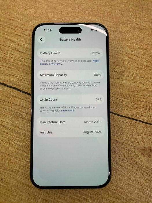 Apple iPhone 15 Pro 128GB Blue Titanium, Baterie 89%, Liber Rețea, Garanție 24 Luni