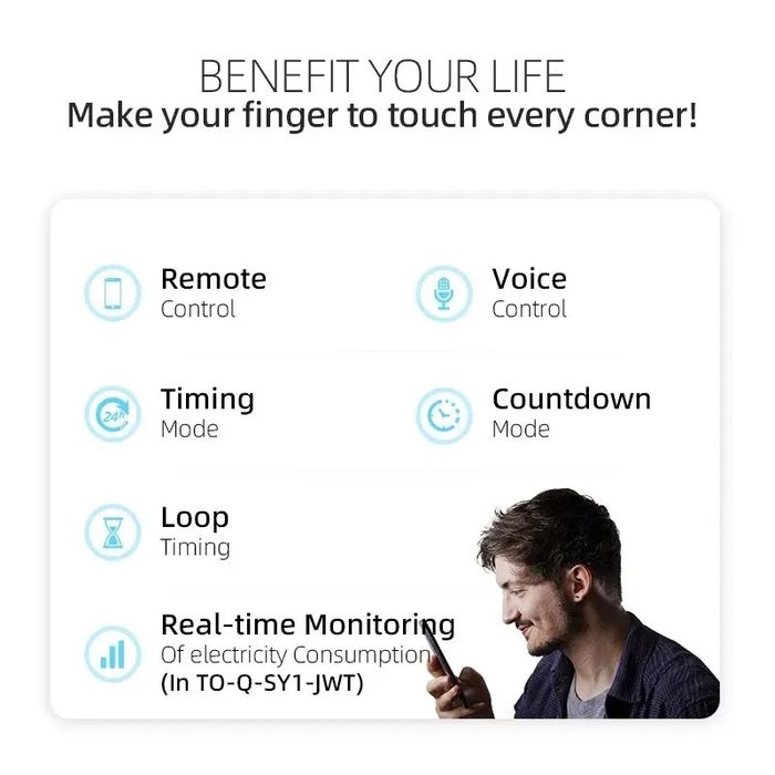 Tuya Smart WiFi DIN смарт-ключ TO-Q-SY1-JWT 63A с отчет на ел. енергия