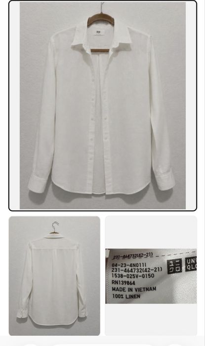 Uniqlo рубашка лен