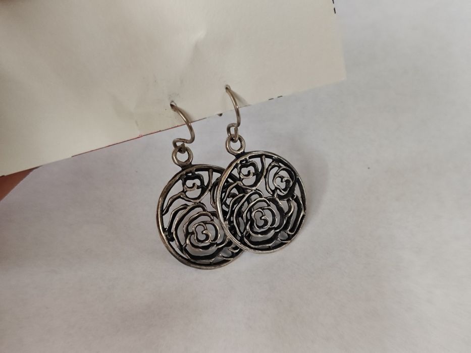 Сребърни обеци с рози